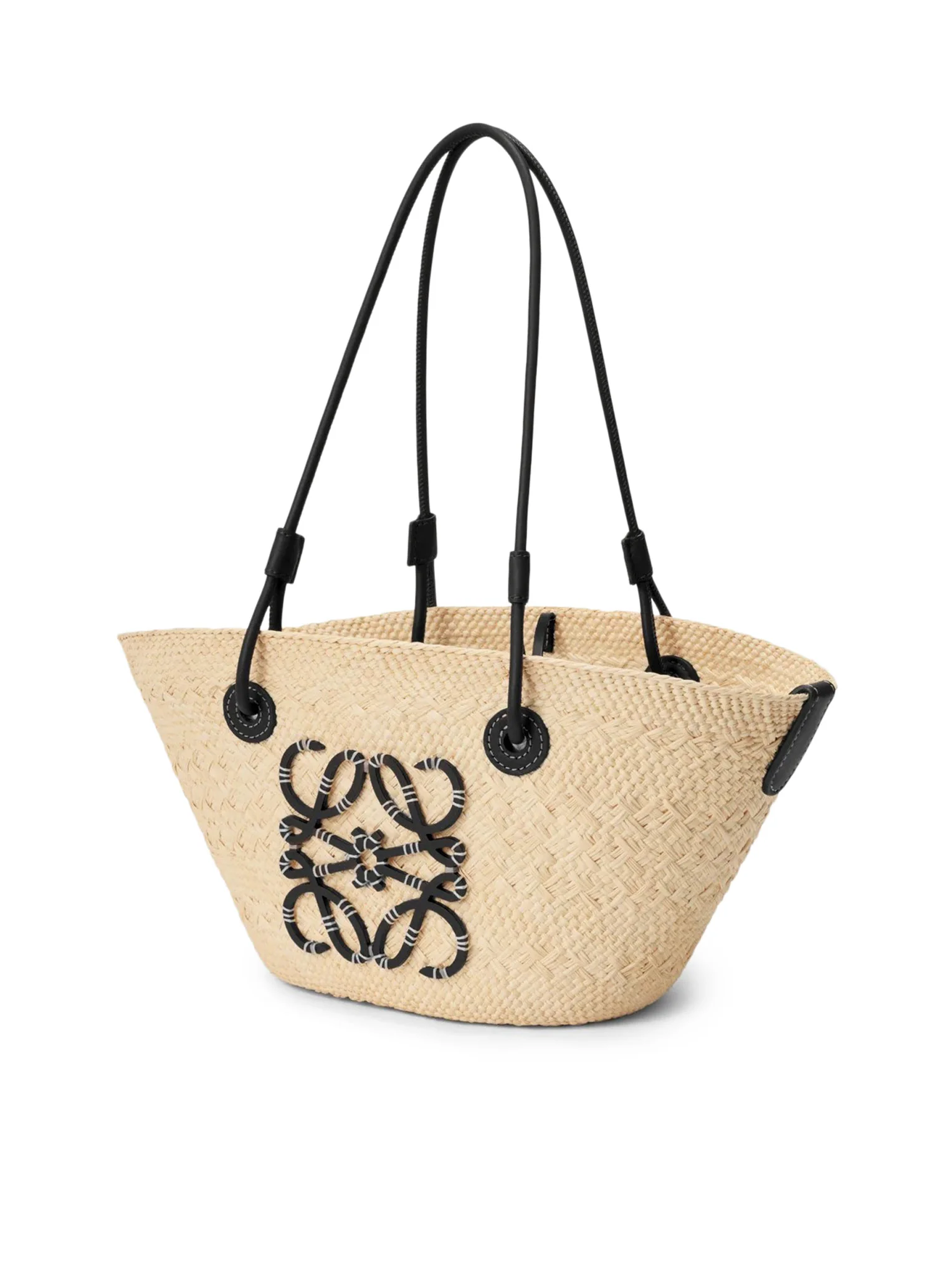 SMALL ANAGRAM BASKET BAG IN IRACA PALM AND CALFSKIN - Image 4