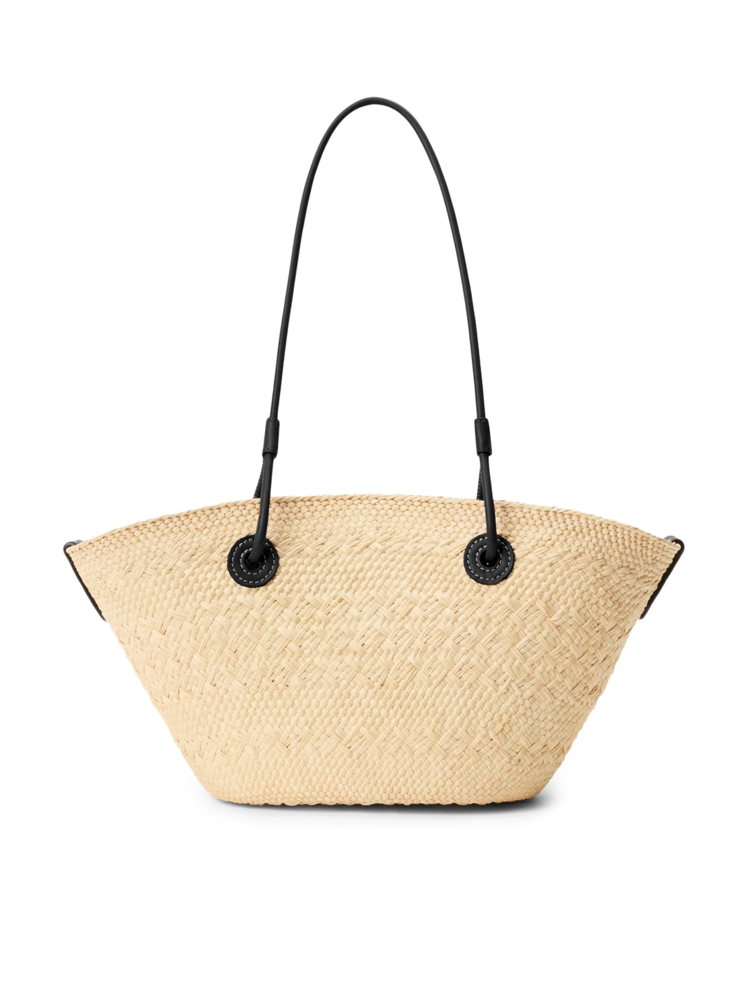 SMALL ANAGRAM BASKET BAG IN IRACA PALM AND CALFSKIN - Image 5