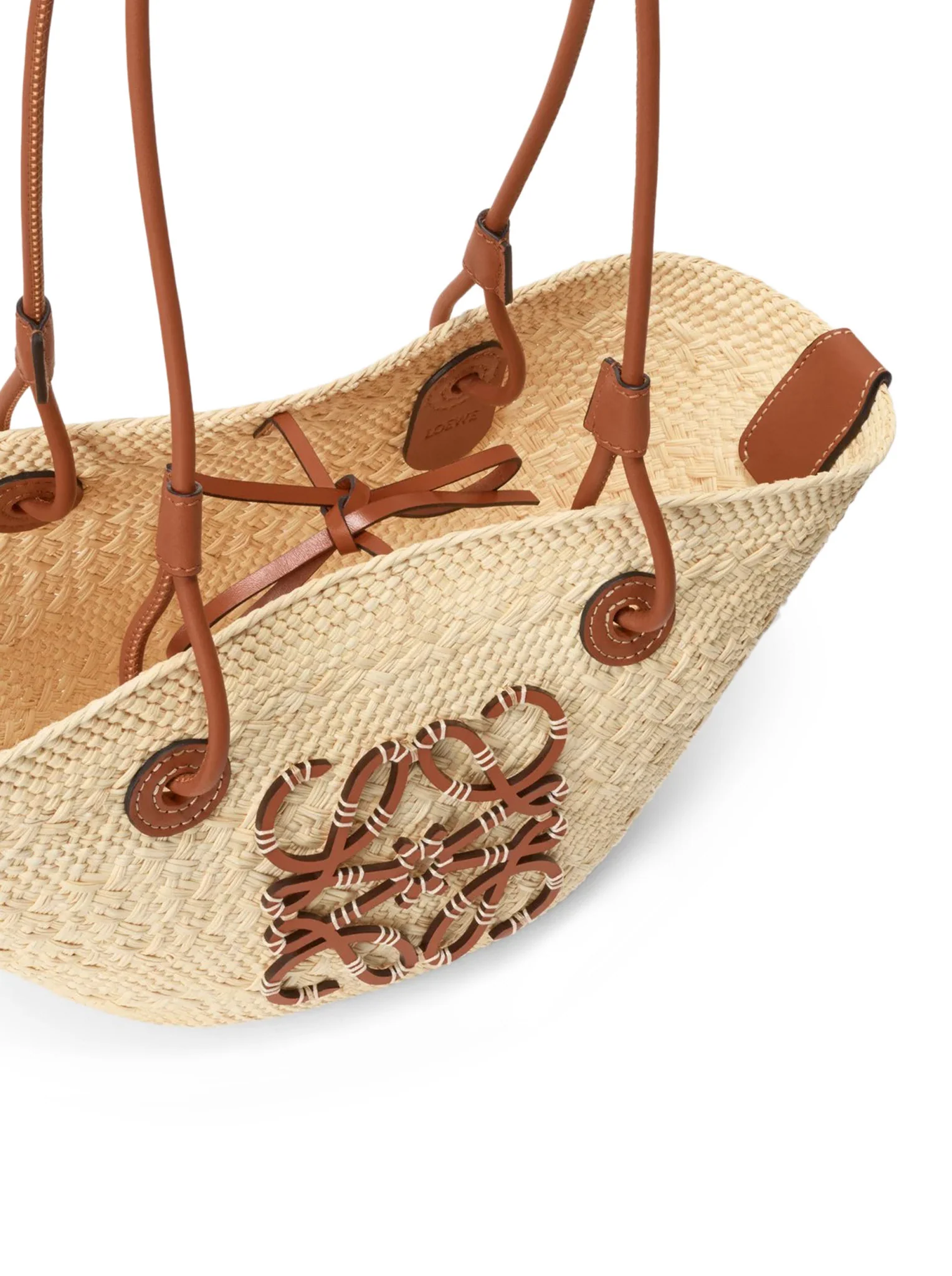 SMALL ANAGRAM BASKET BAG IN IRACA PALM AND CALFSKIN - Image 6