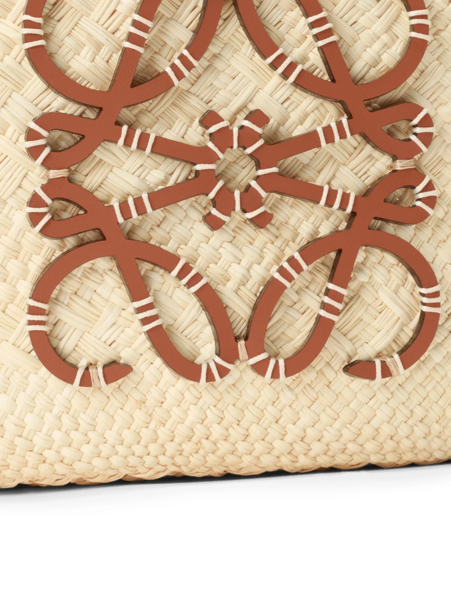 SMALL ANAGRAM BASKET BAG IN IRACA PALM AND CALFSKIN - Image 7