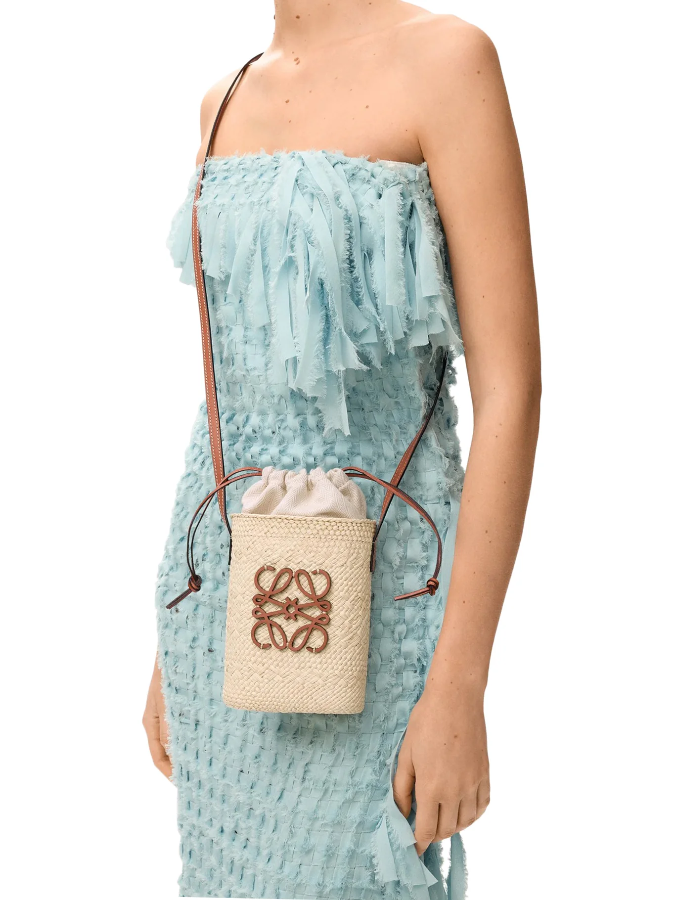 SQUARE BAG IN IRACA PALM AND CALFSKIN - Image 2