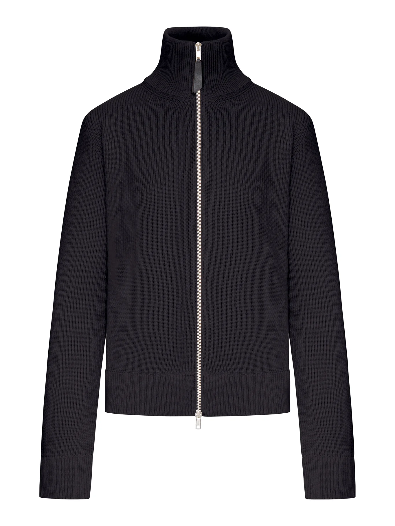 RIBBED COTTON ZIP-UP CARDIGAN