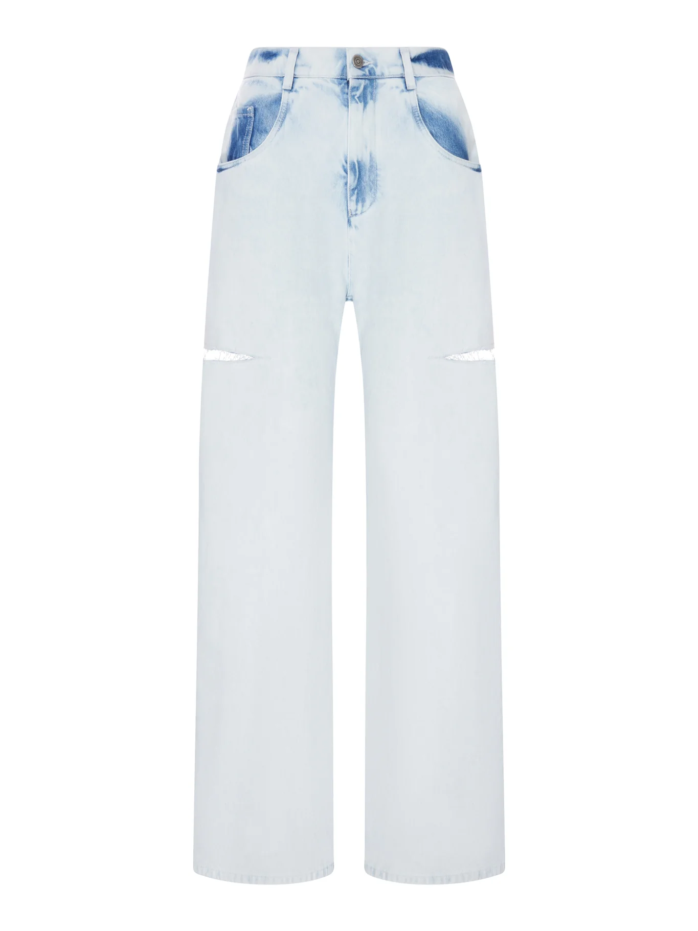 WIDE-LEG JEANS WITH DISTRESSED DETAILS