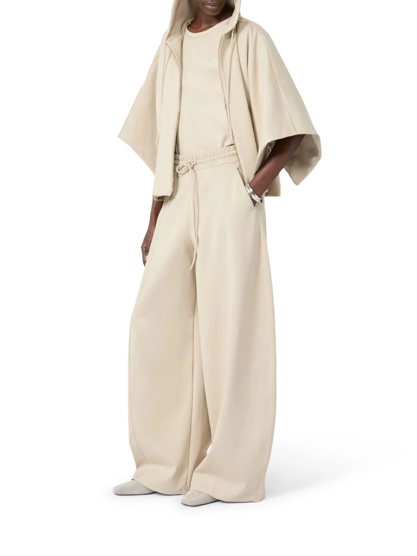 BARREL LEG PANTS IN TECHNICAL COTTON JERSEY - Image 2