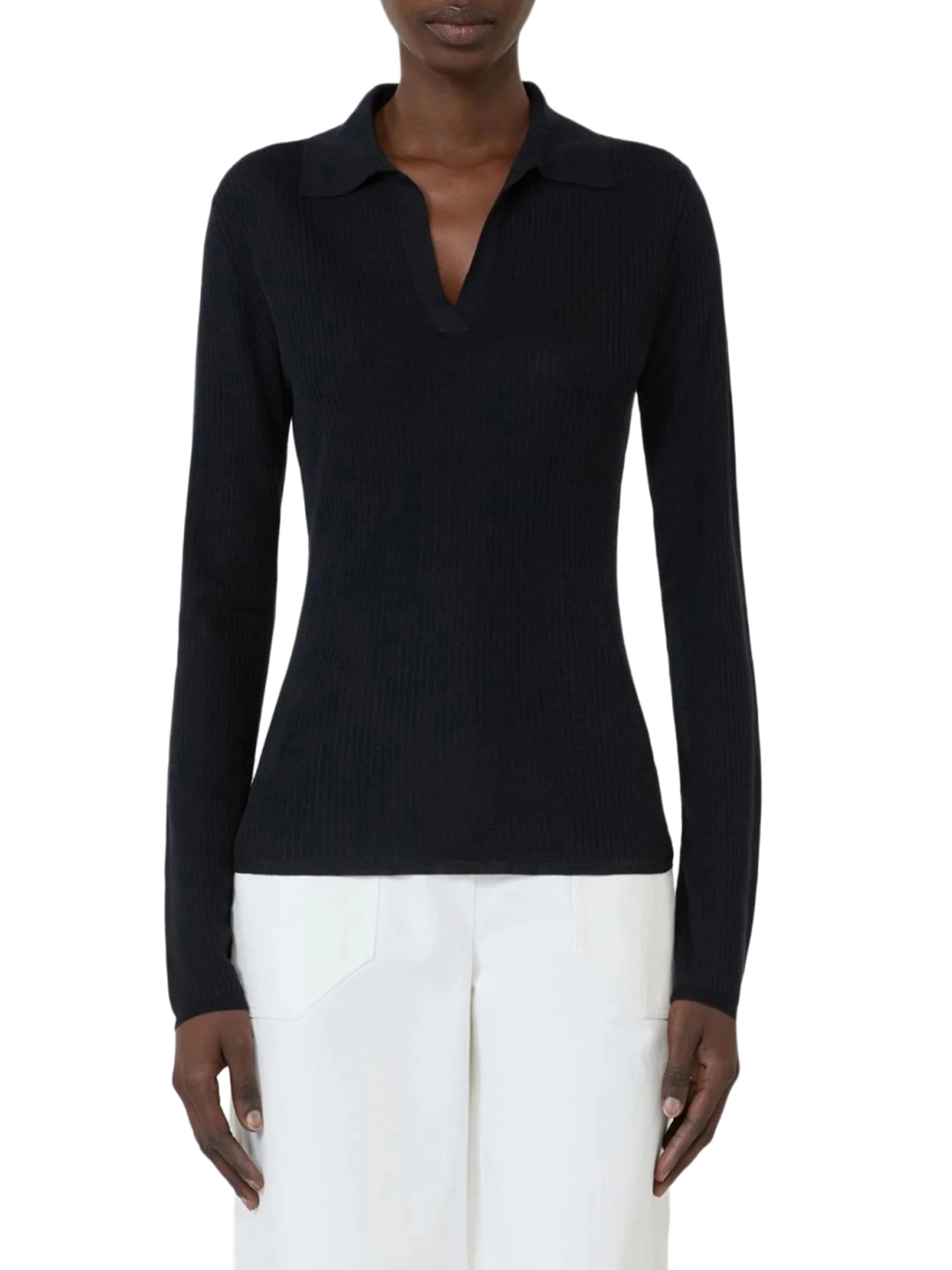 CASHMERE AND SILK POLO SWEATER - Image 3