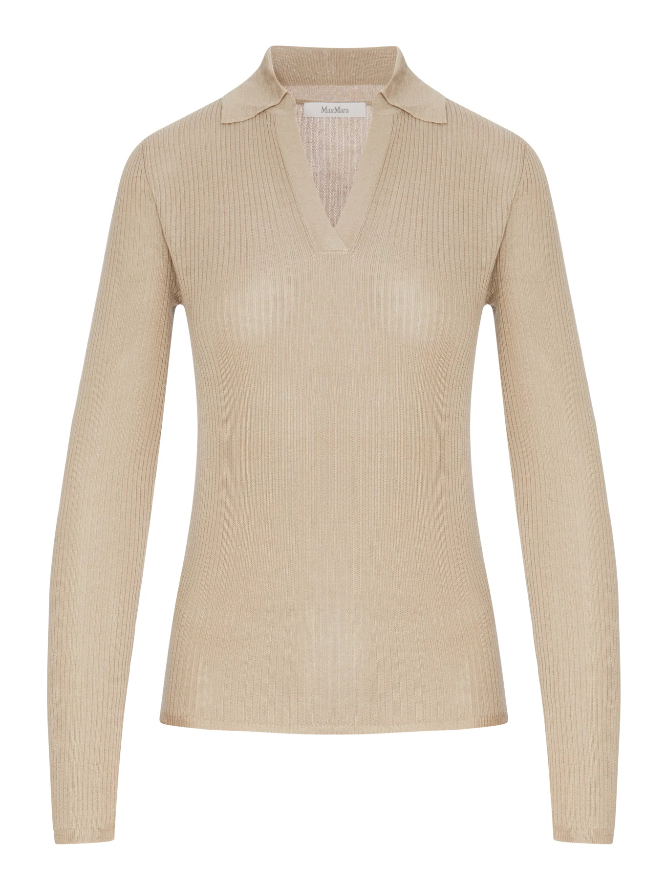CASHMERE AND SILK POLO SWEATER