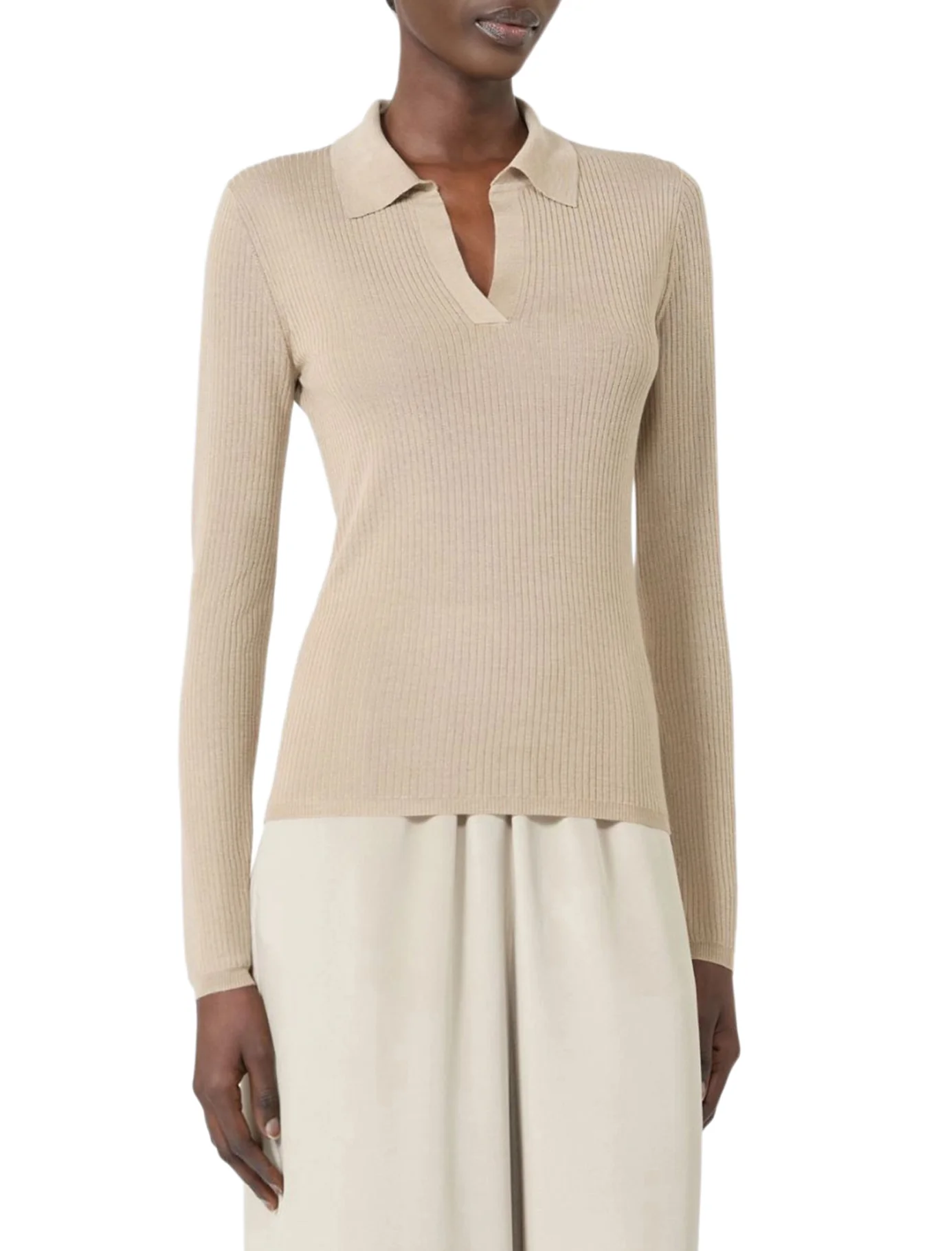 CASHMERE AND SILK POLO SWEATER - Image 2