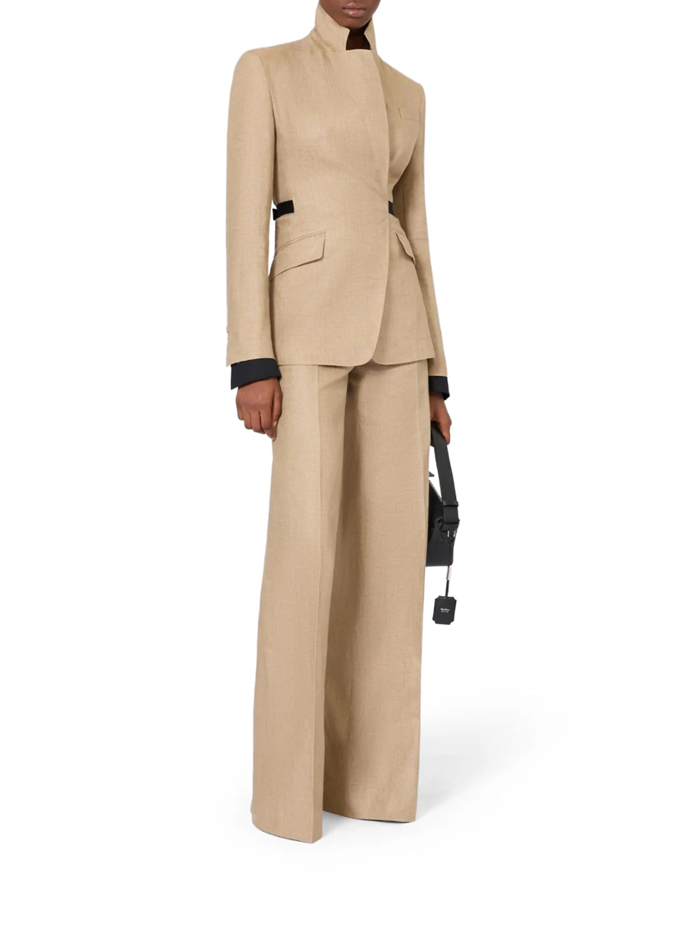 DOUBLE-BREASTED BLAZER IN PURE LINEN NATTÉ - Image 2