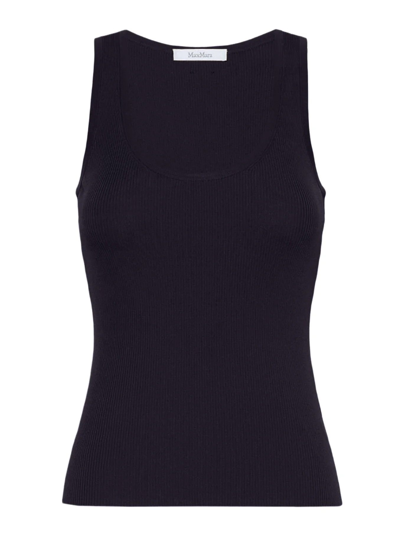 FITTED RIBBED TOP IN VISCOSE CREPE