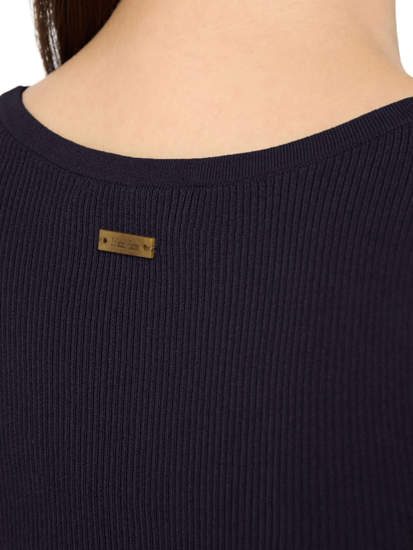 FITTED RIBBED TOP IN VISCOSE CREPE - Image 5