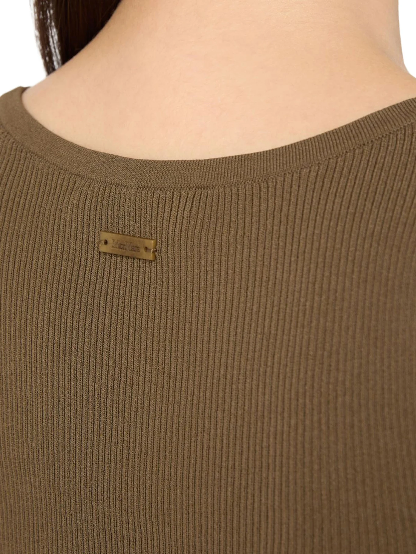 FITTED RIBBED TOP IN VISCOSE CREPE - Image 5