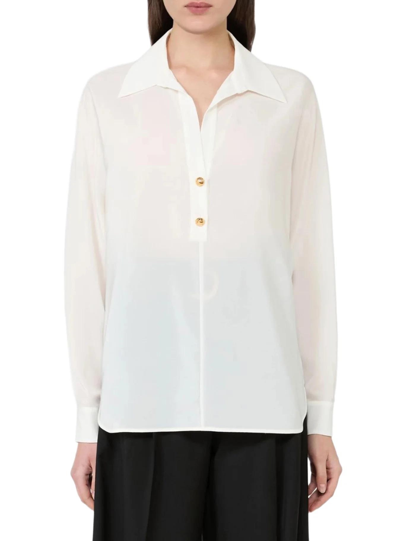 CREPE DE CHINE POLO SHIRT - Image 3