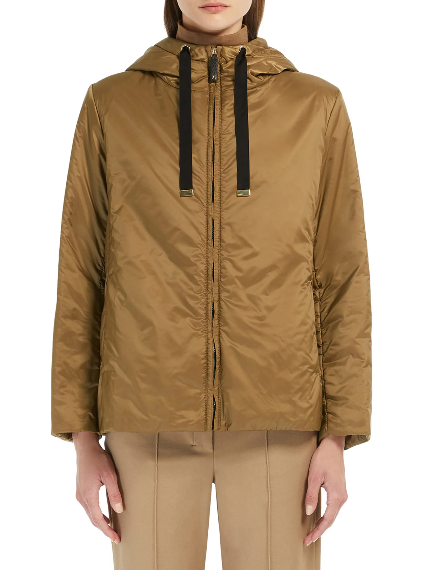 PADDED JACKET WITH HOOD IN WATERPROOF CANVAS - Image 3