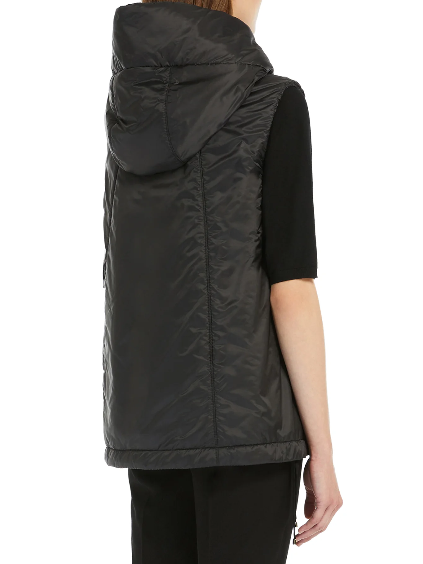 PADDED VEST WITH HOOD IN WATERPROOF CANVAS - Image 4