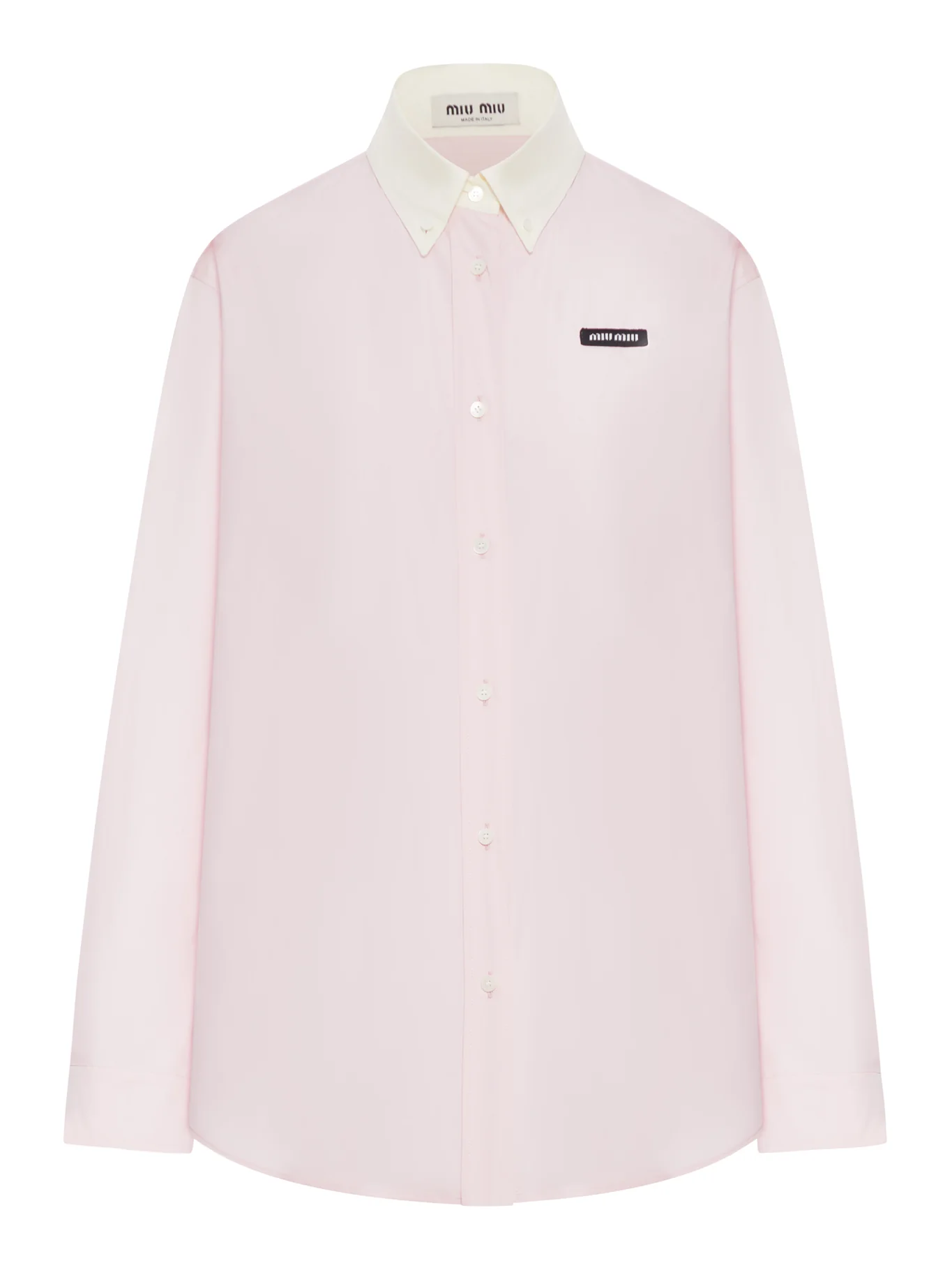 COTTON POPLIN SHIRT WITH LOGO PATCH