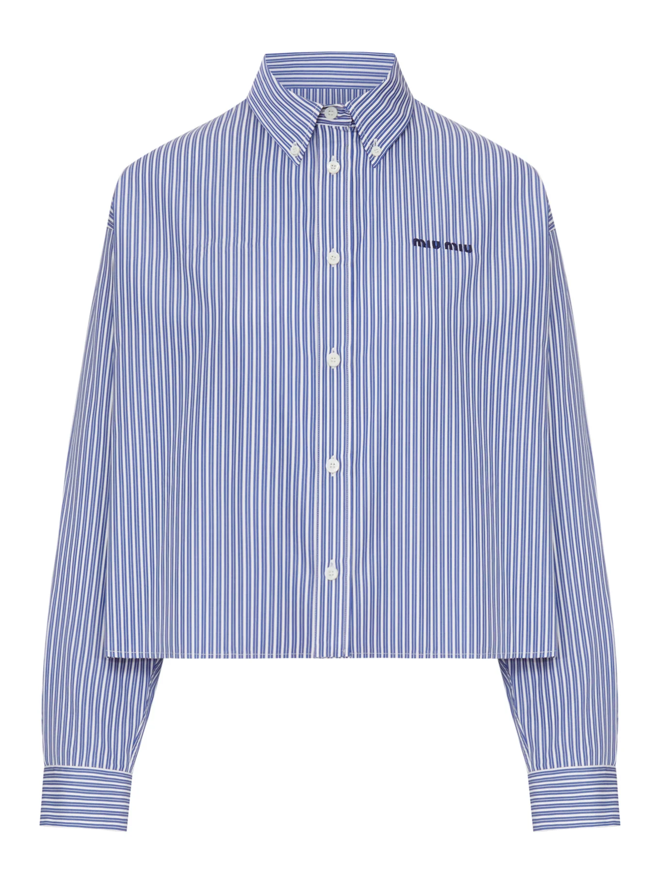 CROPPED STRIPED COTTON SHIRT