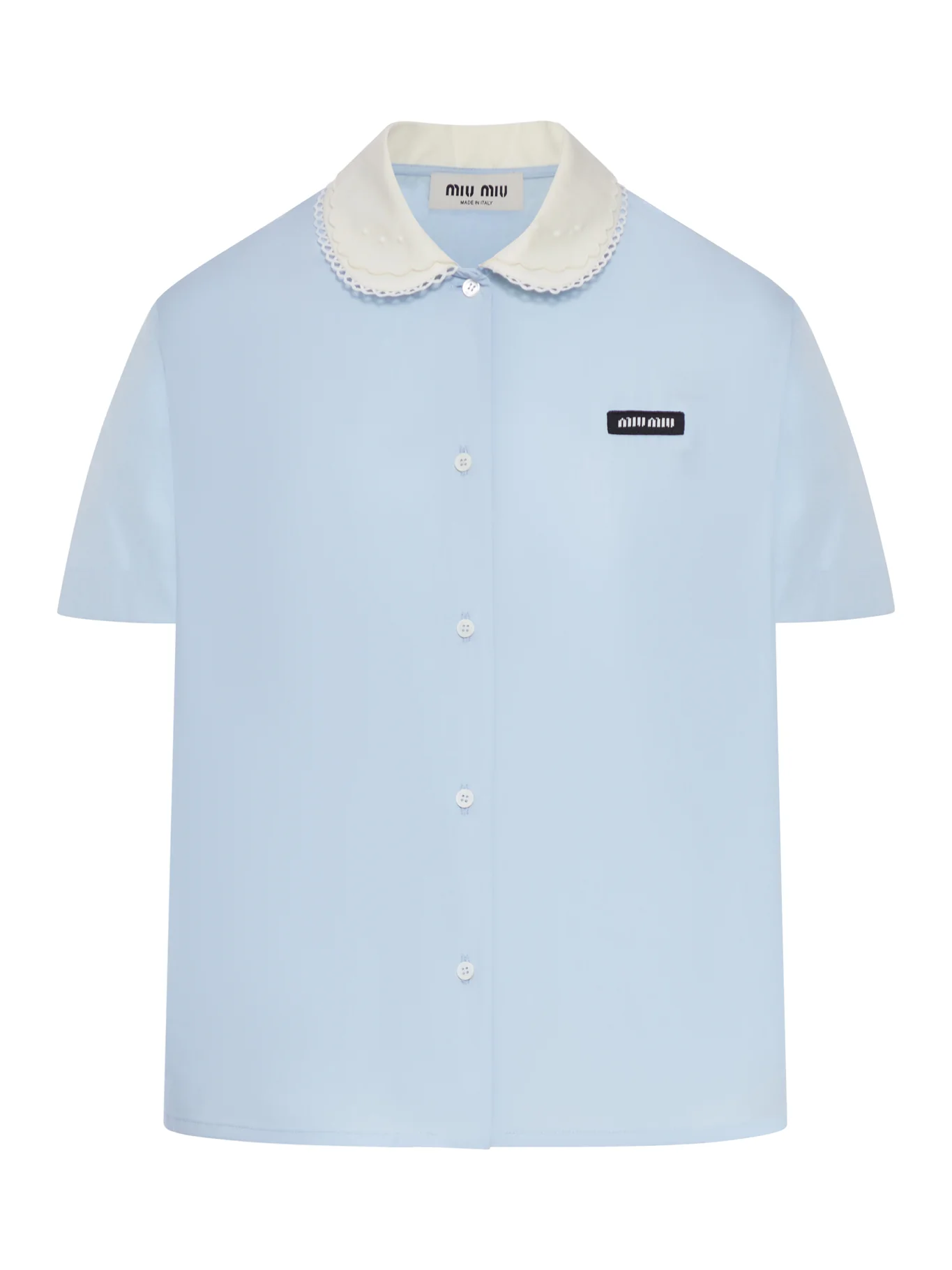 SHORT-SLEEVED COTTON POPLIN SHIRT