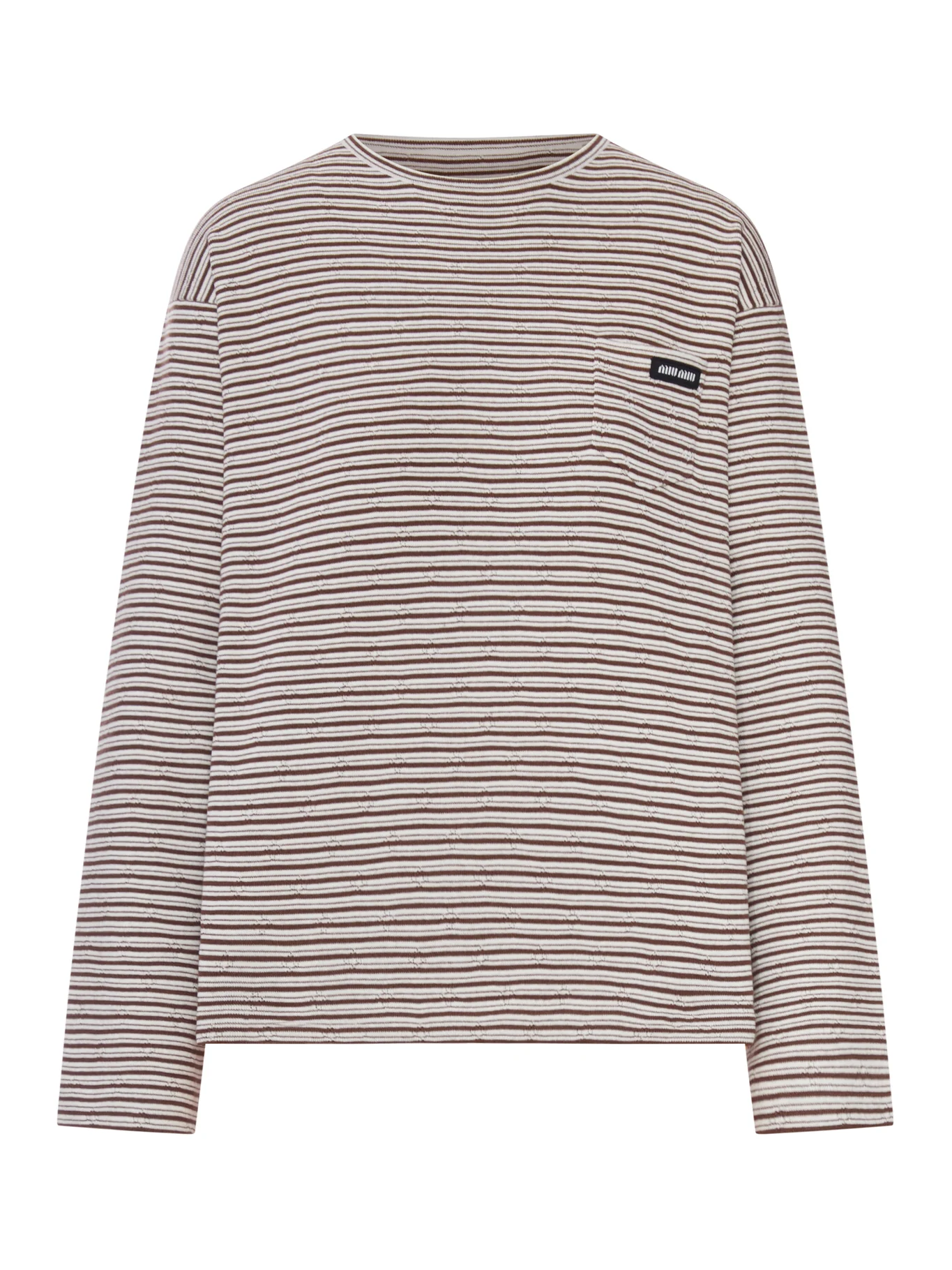 STRIPED COTTON AND CASHMERE BLEND T-SHIRT
