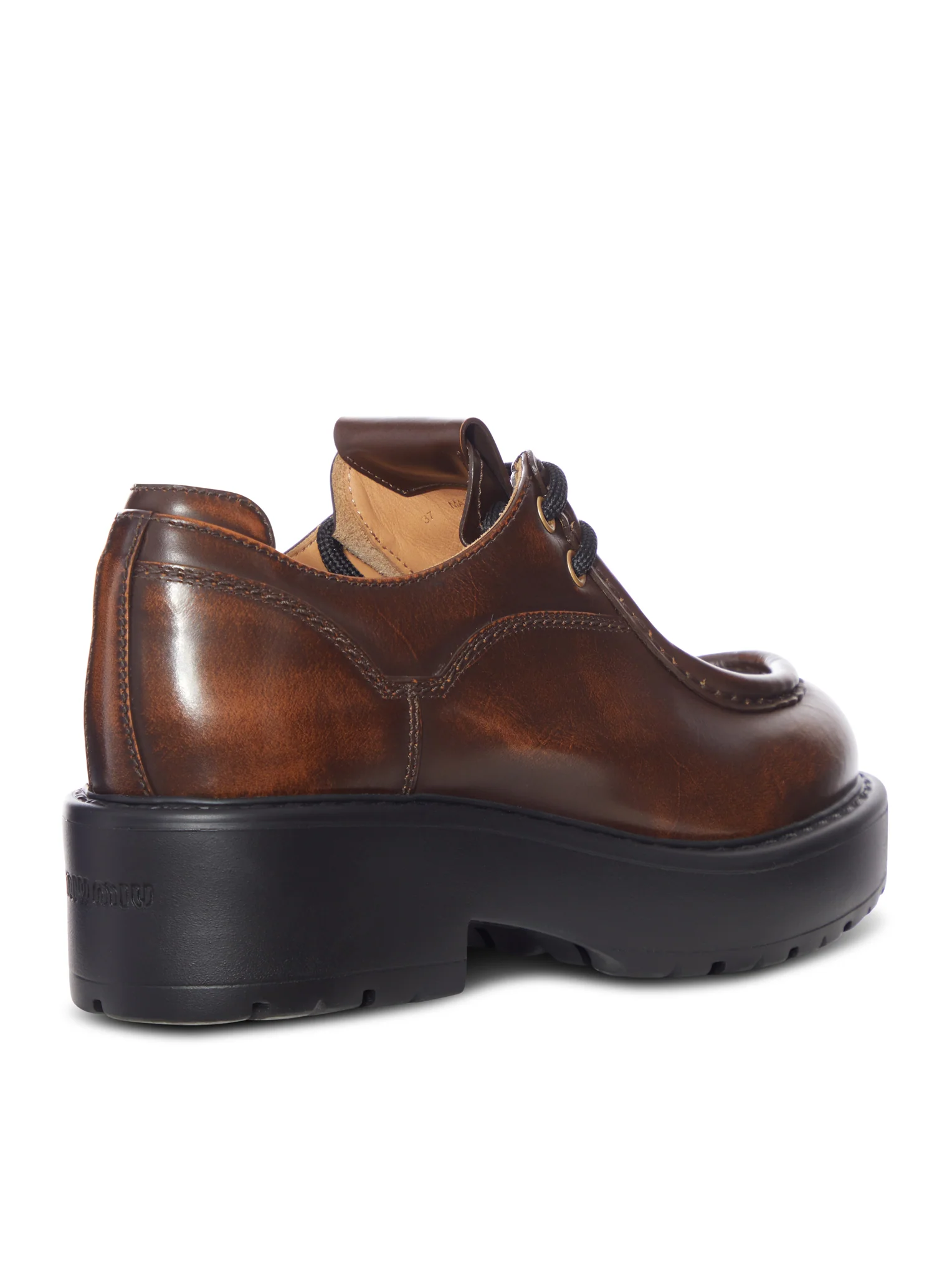 VINTAGE LEATHER PLATFORM LACE-UP SHOE - Image 3
