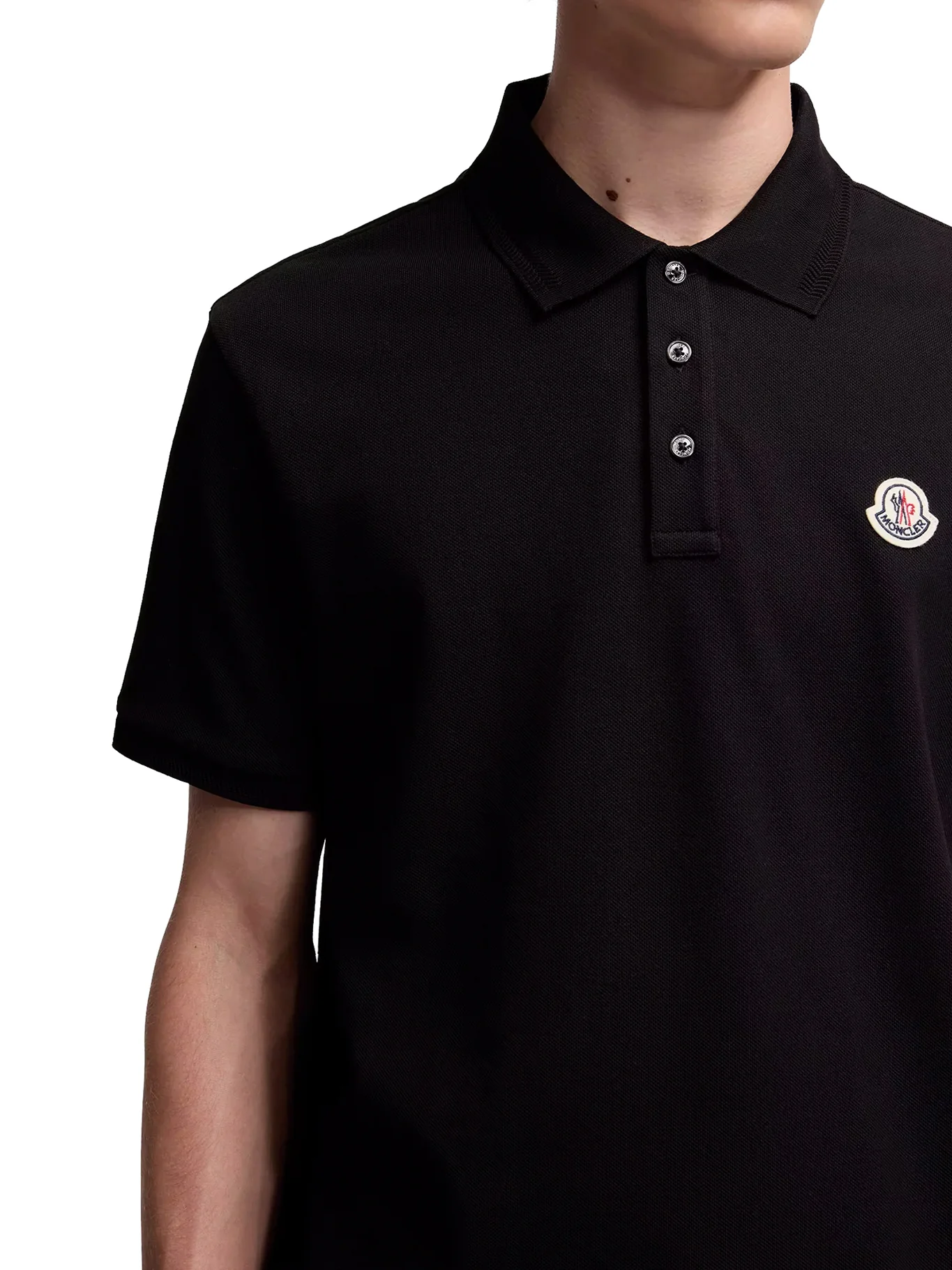 COTTON PIQUET POLO SHIRT WITH LOGO PATCH - Image 6