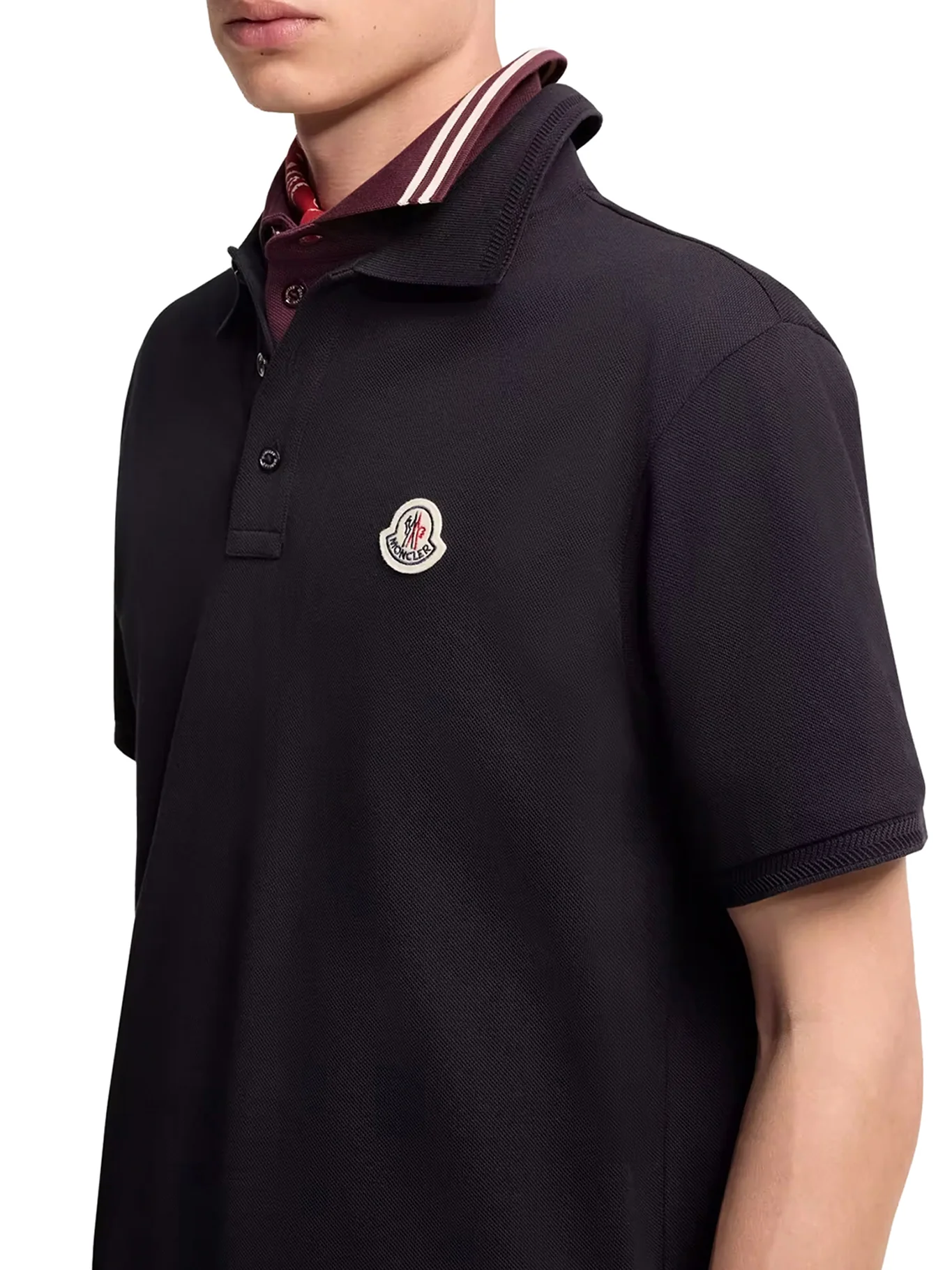 COTTON PIQUET POLO SHIRT WITH LOGO PATCH - Image 4