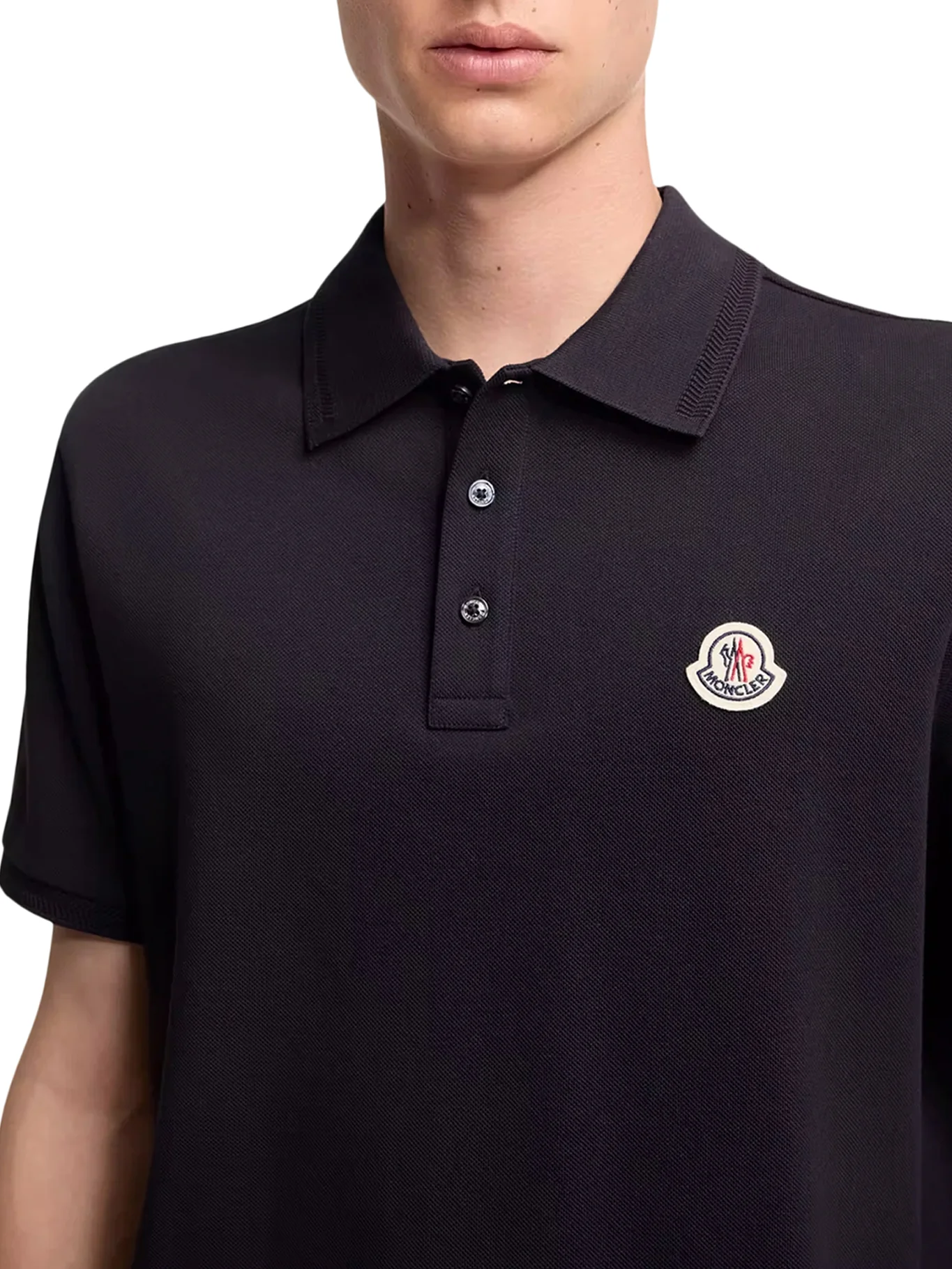 COTTON PIQUET POLO SHIRT WITH LOGO PATCH - Image 5