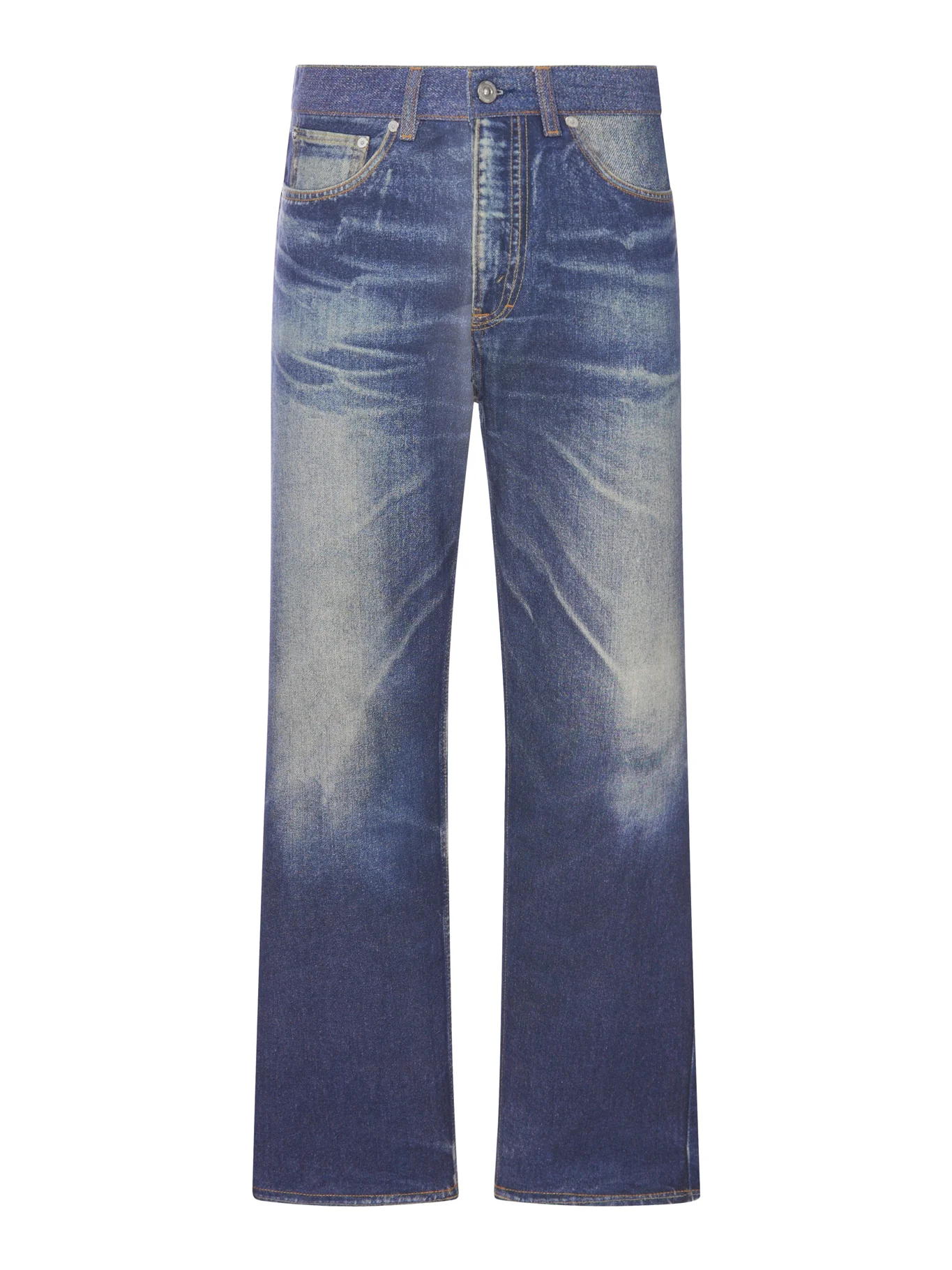 JEANS THIRD CUT CON STAMPA DENIM EFFETTO TROMPE-L`ŒIL