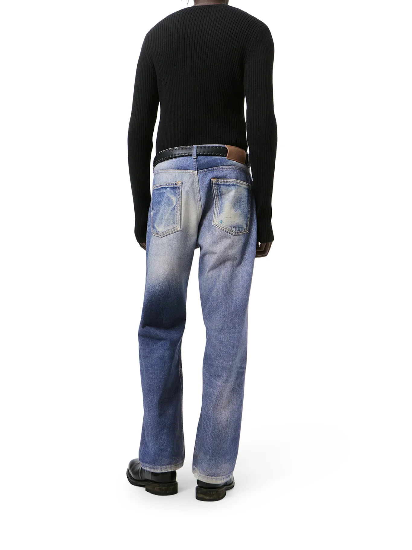 JEANS THIRD CUT CON STAMPA DENIM EFFETTO TROMPE-L`ŒIL - Image 3