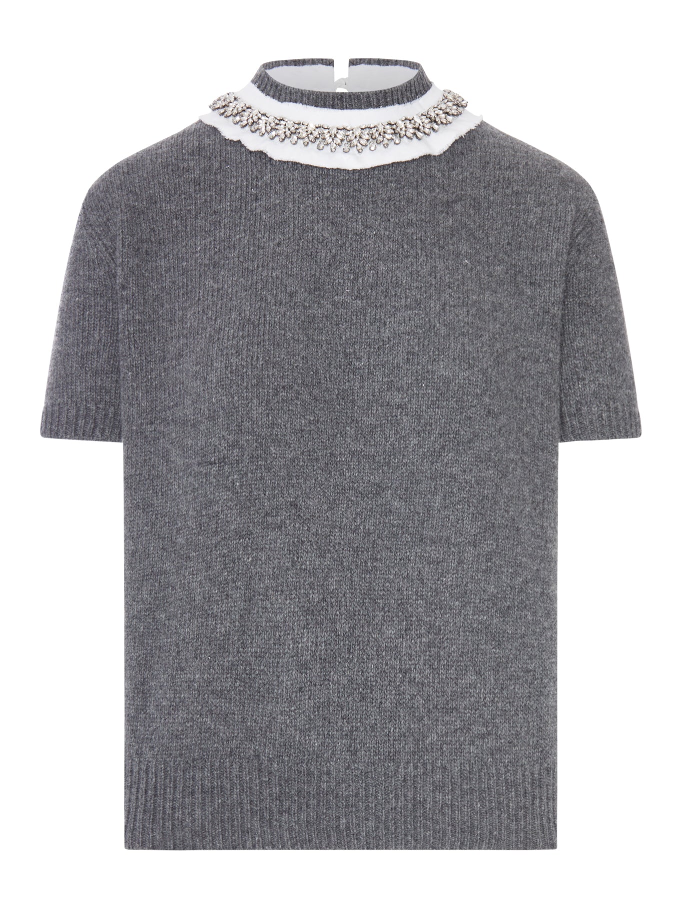 CASHMERE SWEATER WITH JEWEL NECKLINE