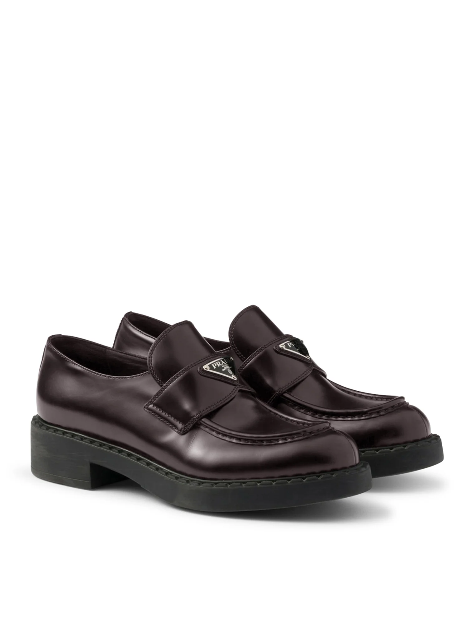 CHOCOLATE BRUSHED LEATHER LOAFERS - Image 2