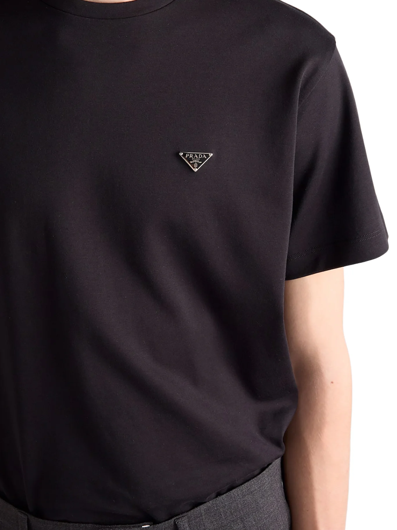 COTTON T-SHIRT WITH LOGO PLAQUE - Image 5