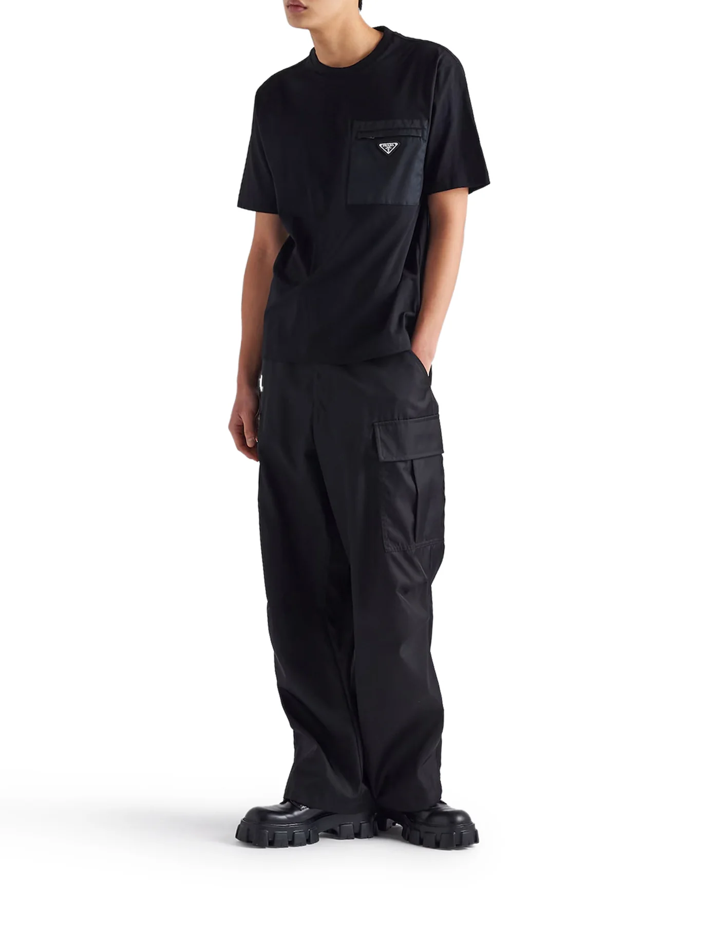 JERSEY T-SHIRT WITH RE-NYLON DETAILS - Image 2