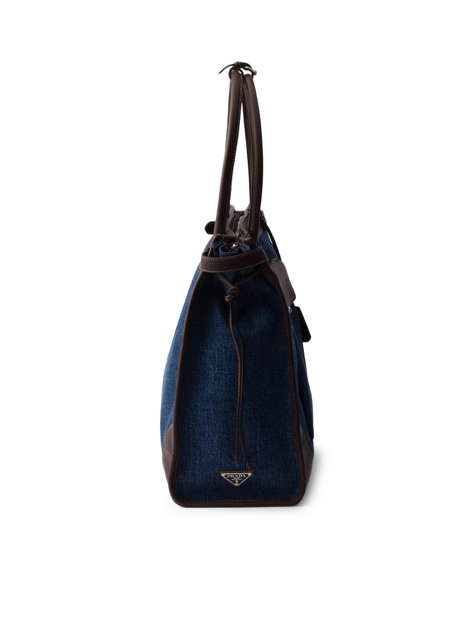 PRADA BONNIE SHOPPING BAG IN DENIM AND LEATHER - Image 6