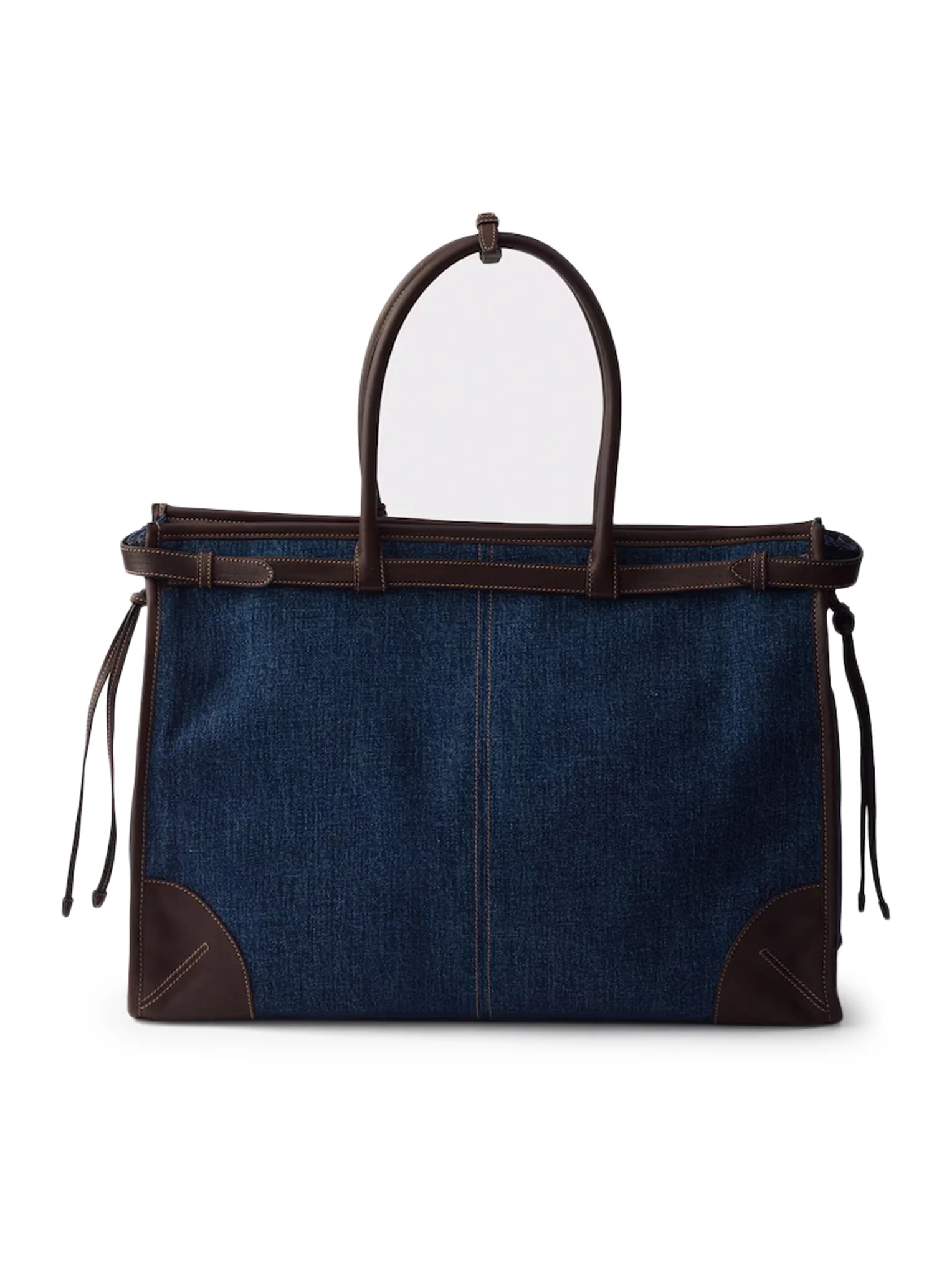 PRADA BONNIE SHOPPING BAG IN DENIM AND LEATHER - Image 7