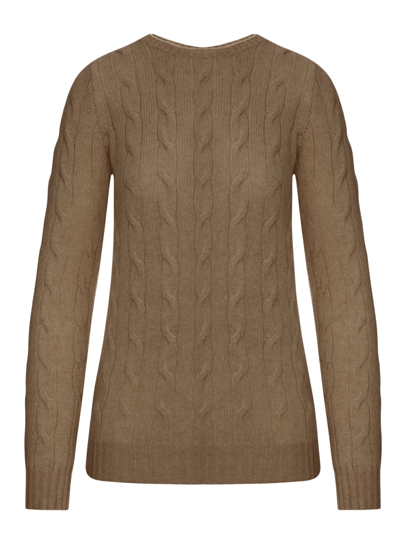 CREWNECK CASHMERE CABLE KNIT SWEATER