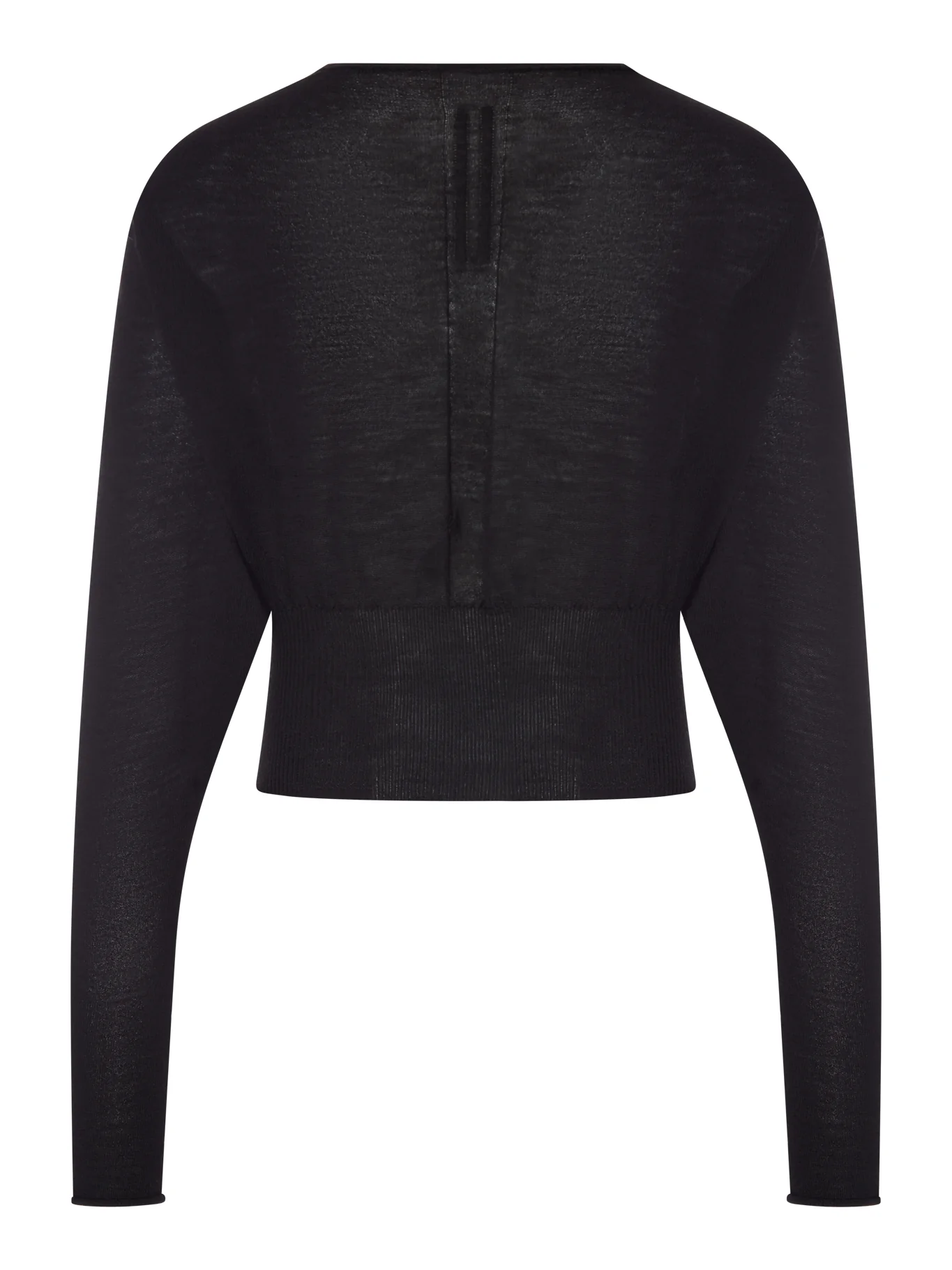 CROPPED V-NECK SWEATER IN FINE WOOL - Image 2