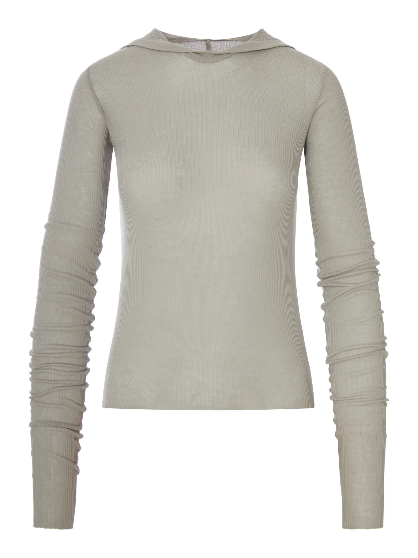 RIBBED KNIT HOODIE