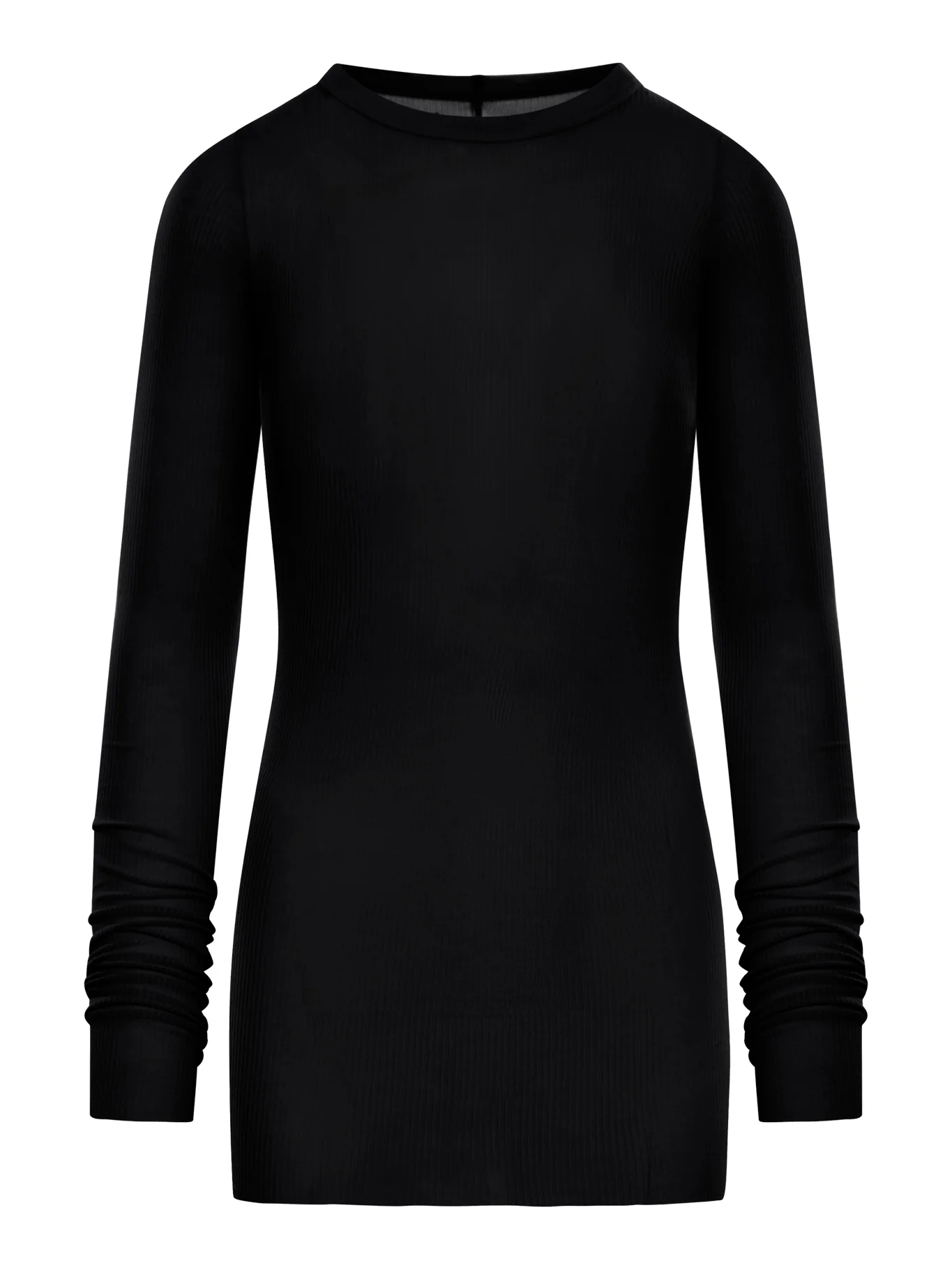 RIBBED SWEATER IN SEMI-TRANSPARENT FABRIC