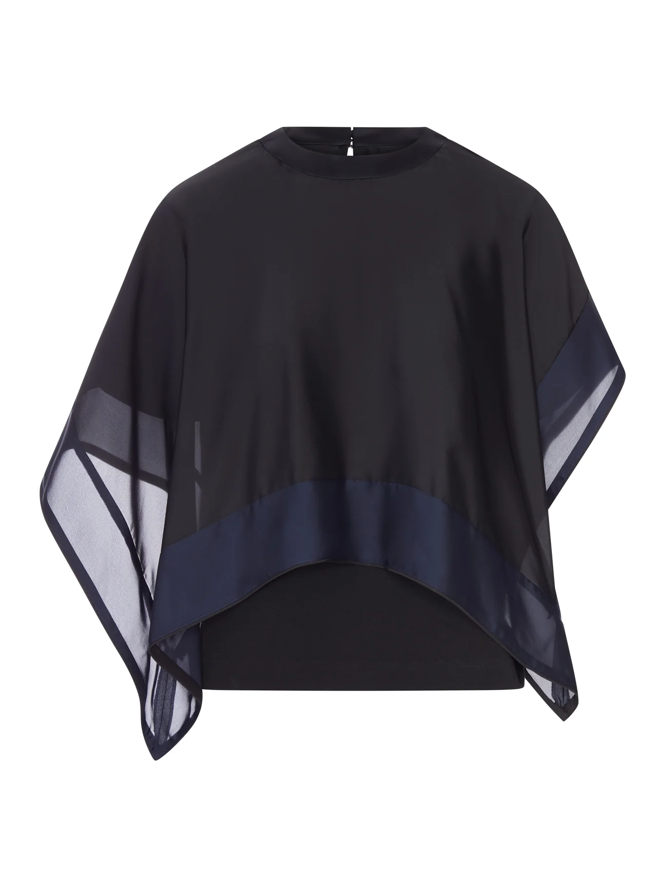 COTTON T-SHIRT WITH CHIFFON CAPE
