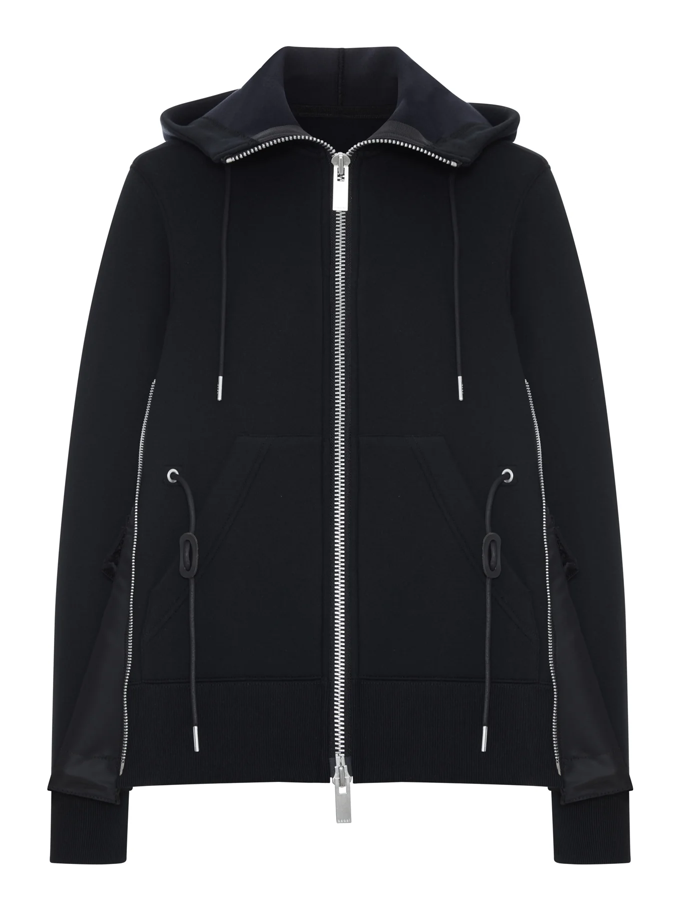 ZIP-UP HOODIE WITH NYLON DETAILS