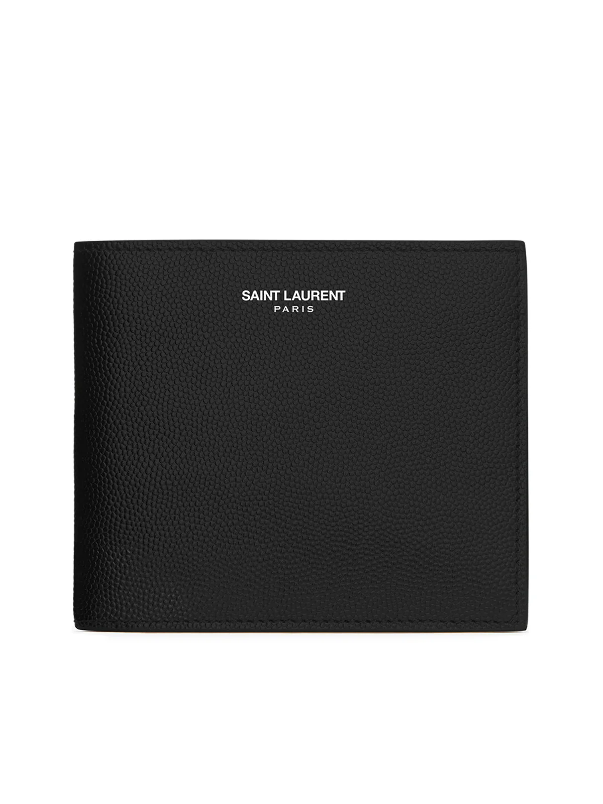 SAINT LAURENT PARIS EAST / WEST WALLET WITH PURSE BLACK TEXTURED LEATHER