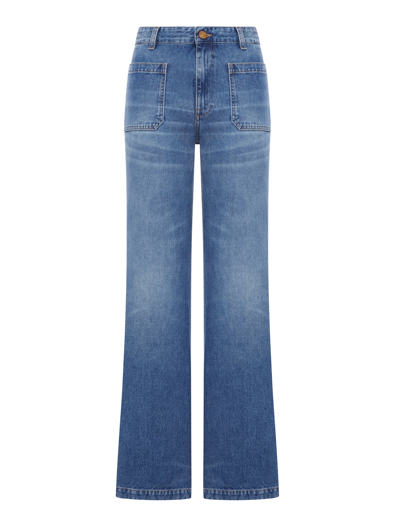 COTTON DENIM CURT JEANS