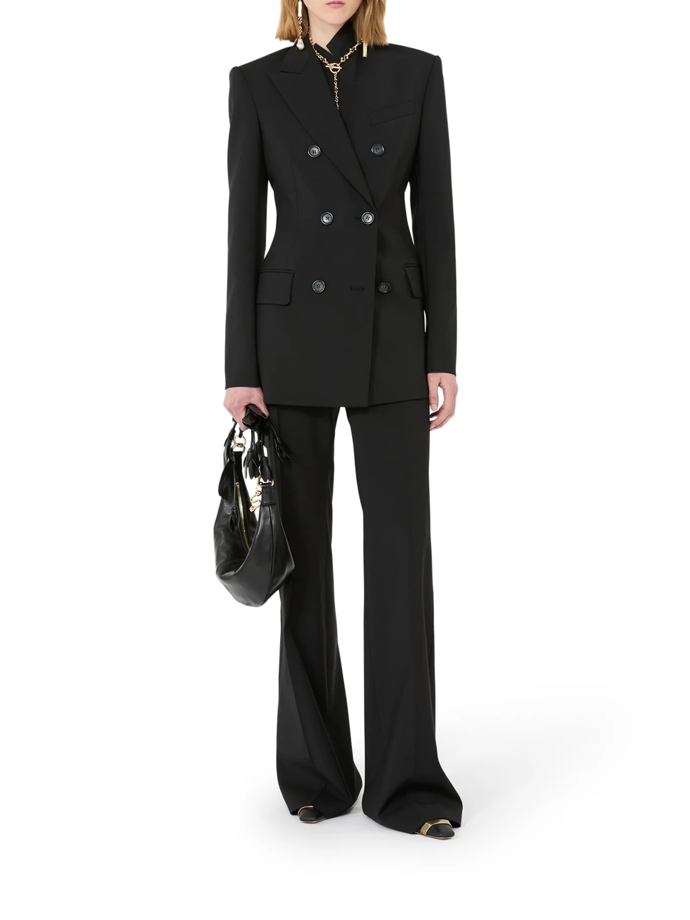 FLARED TROUSERS IN PURE NATURAL STRETCH WOOL - Image 2