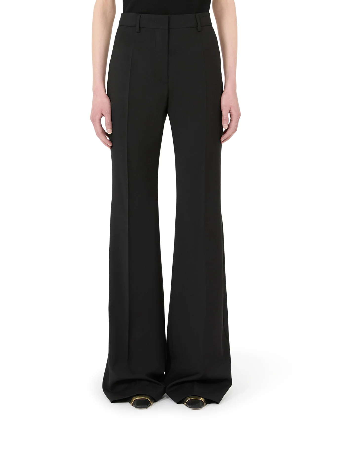 FLARED TROUSERS IN PURE NATURAL STRETCH WOOL - Image 3