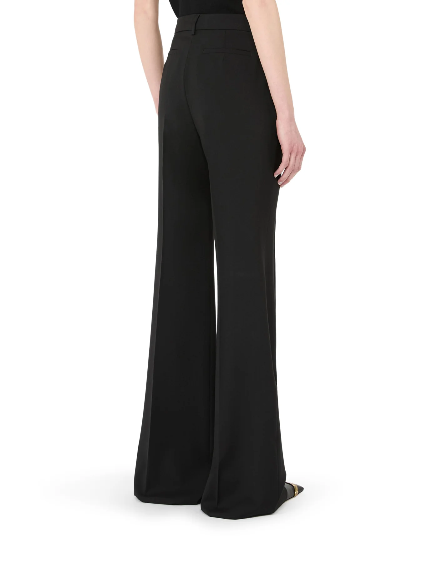 FLARED TROUSERS IN PURE NATURAL STRETCH WOOL - Image 4