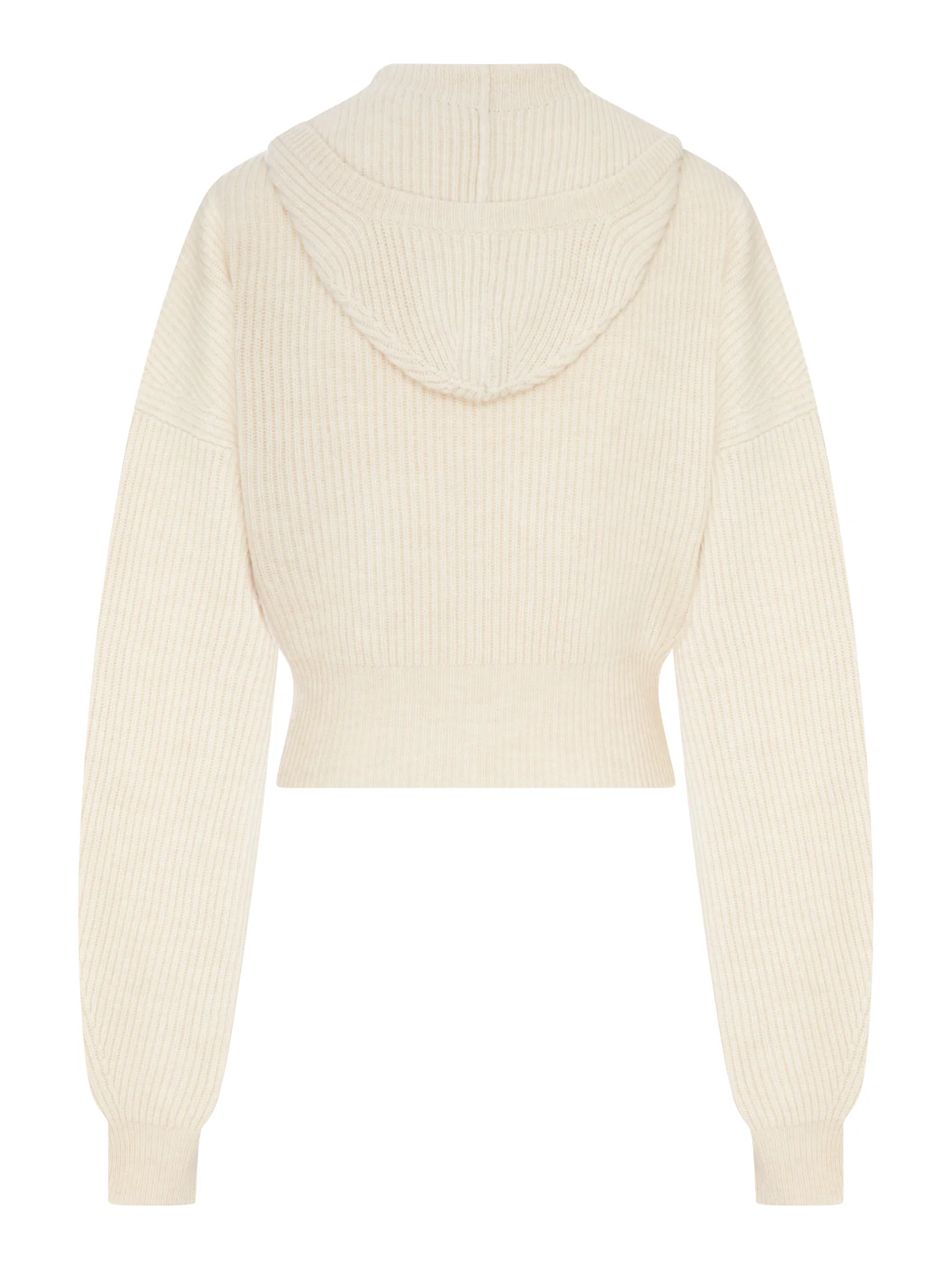 RIBBED WOOL CARDIGAN WITH WIDE COLLAR - Image 2