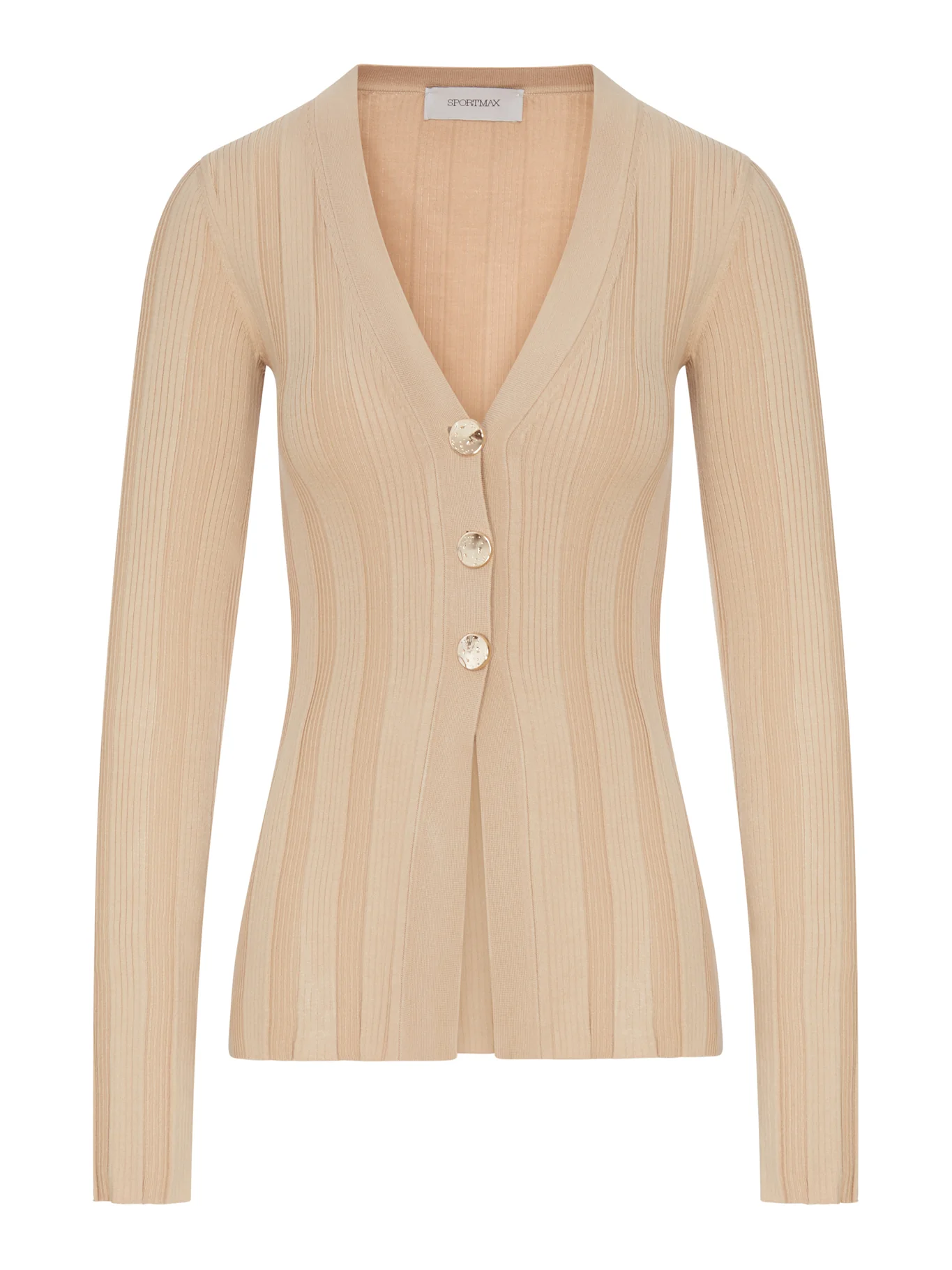 SLIM RIBBED VISCOSE CARDIGAN