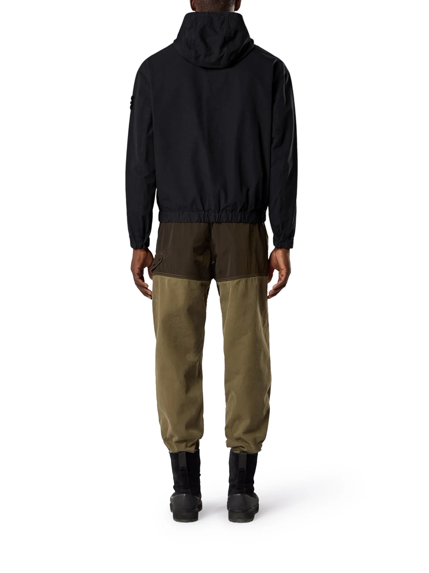 COTTON OVERSHIRT WITH HOOD AND STONE ISLAND BADGE - Image 3