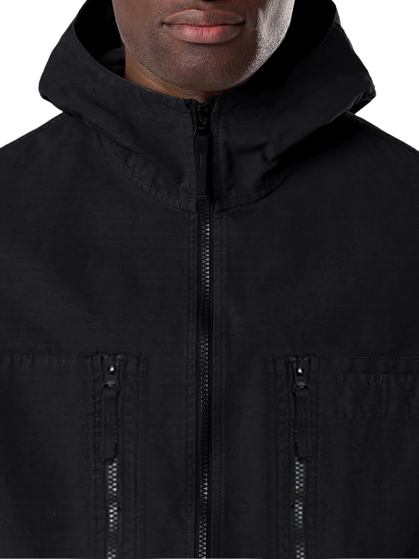 COTTON OVERSHIRT WITH HOOD AND STONE ISLAND BADGE - Image 5
