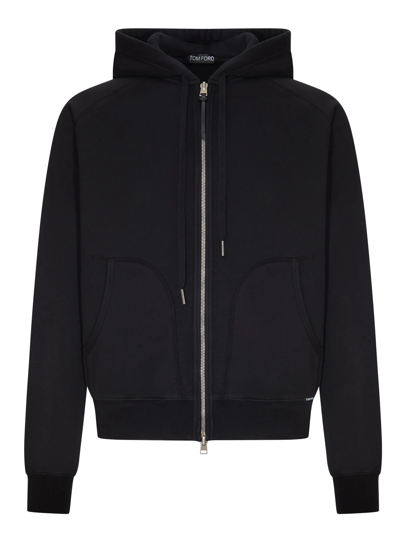 COTTON JERSEY SWEATSHIRT WITH ZIP AND HOOD